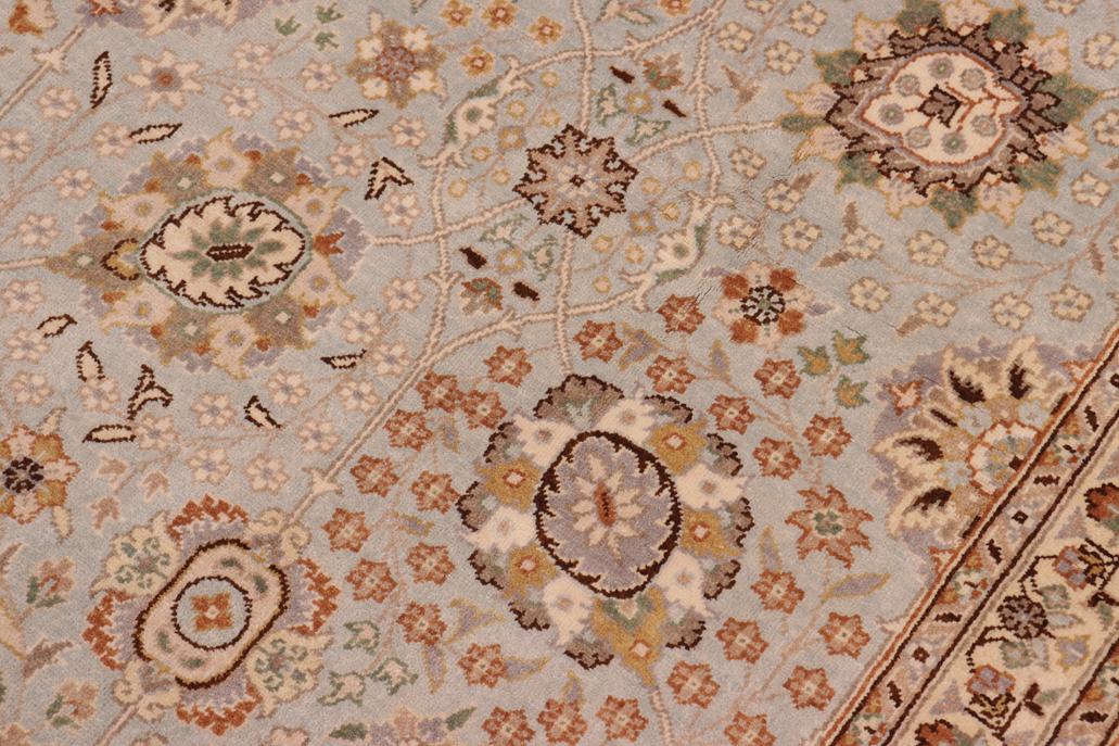 handmade Traditional Design Lt. Blue Tan Hand Knotted RECTANGLE 100% WOOL area rug 8'X10'