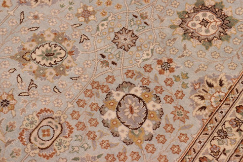 handmade Traditional Design Lt. Blue Tan Hand Knotted RECTANGLE 100% WOOL area rug 8'X10'