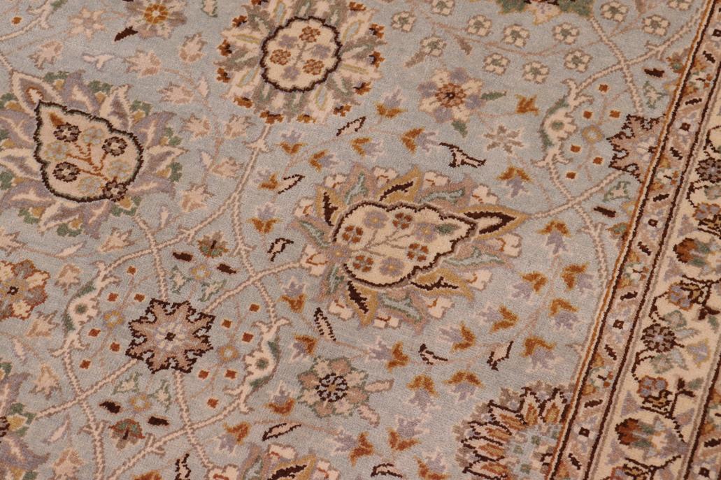 handmade Traditional Design Lt. Blue Tan Hand Knotted RECTANGLE 100% WOOL area rug 8'X10'