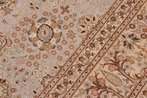 handmade Traditional Design Lt. Blue Tan Hand Knotted RECTANGLE 100% WOOL area rug 8'X10'