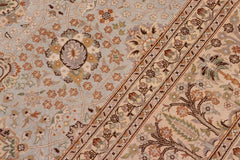 handmade Traditional Design Lt. Blue Tan Hand Knotted RECTANGLE 100% WOOL area rug 8'X10'