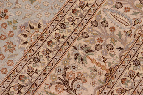 handmade Traditional Design Lt. Blue Tan Hand Knotted RECTANGLE 100% WOOL area rug 8'X10'