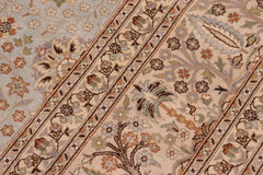 handmade Traditional Design Lt. Blue Tan Hand Knotted RECTANGLE 100% WOOL area rug 8'X10'