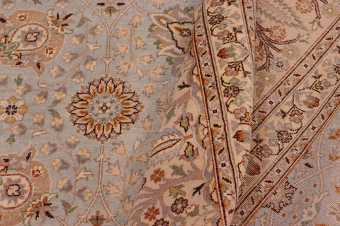 handmade Traditional Design Lt. Blue Tan Hand Knotted RECTANGLE 100% WOOL area rug 8' x 10'