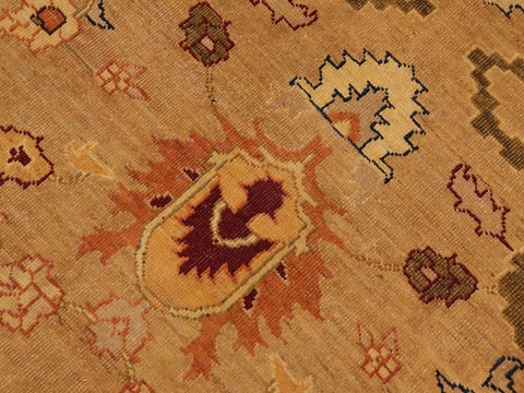 handmade Traditional Antique Gold Olive Green Hand Knotted RECTANGLE 100% WOOL area rug 9x12