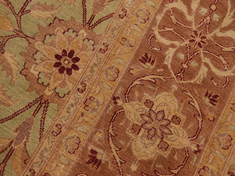 handmade Traditional Antique Lt. Green Lt. Brown Hand Knotted RECTANGLE 100% WOOL area rug 9x12