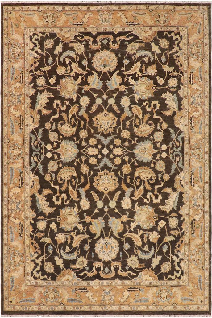 handmade Traditional Kafkaz Charcoal Brown Hand Knotted RECTANGLE 100% WOOL area rug 9X11