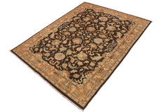 handmade Traditional Kafkaz Charcoal Brown Hand Knotted RECTANGLE 100% WOOL area rug 9X11