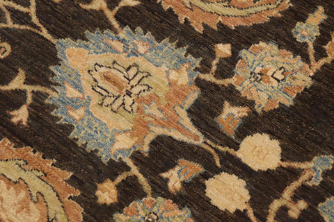handmade Traditional Kafkaz Charcoal Brown Hand Knotted RECTANGLE 100% WOOL area rug 9x11