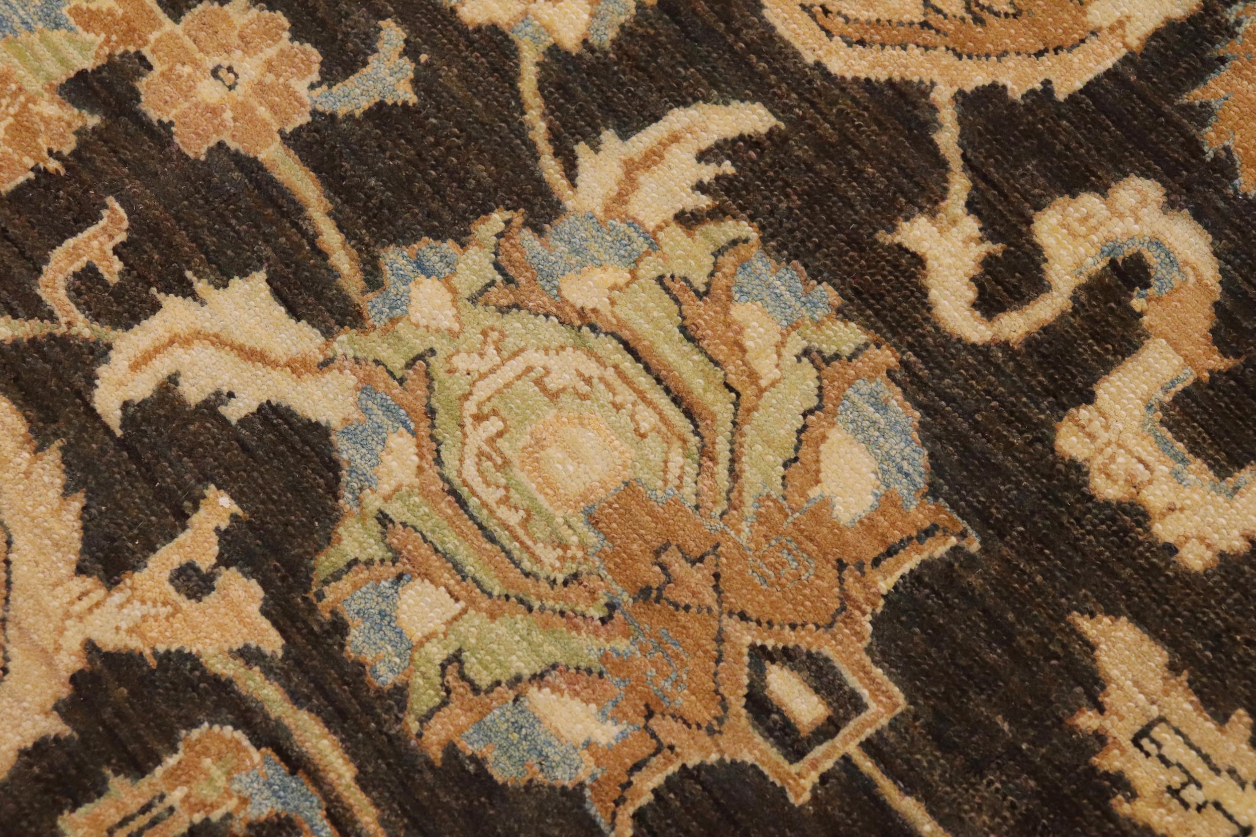 handmade Traditional Kafkaz Charcoal Brown Hand Knotted RECTANGLE 100% WOOL area rug 9x11