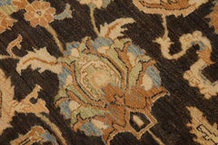 handmade Traditional Kafkaz Charcoal Brown Hand Knotted RECTANGLE 100% WOOL area rug 9X11