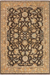 handmade Traditional Kafkaz Charcoal Brown Hand Knotted RECTANGLE 100% WOOL area rug 9X11
