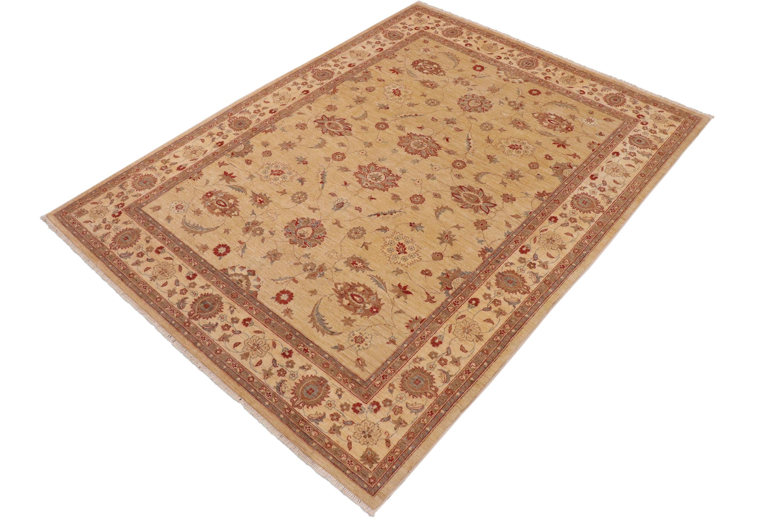 handmade Traditional Kafkaz Tan Beige Hand Knotted RECTANGLE 100% WOOL area rug 9x12