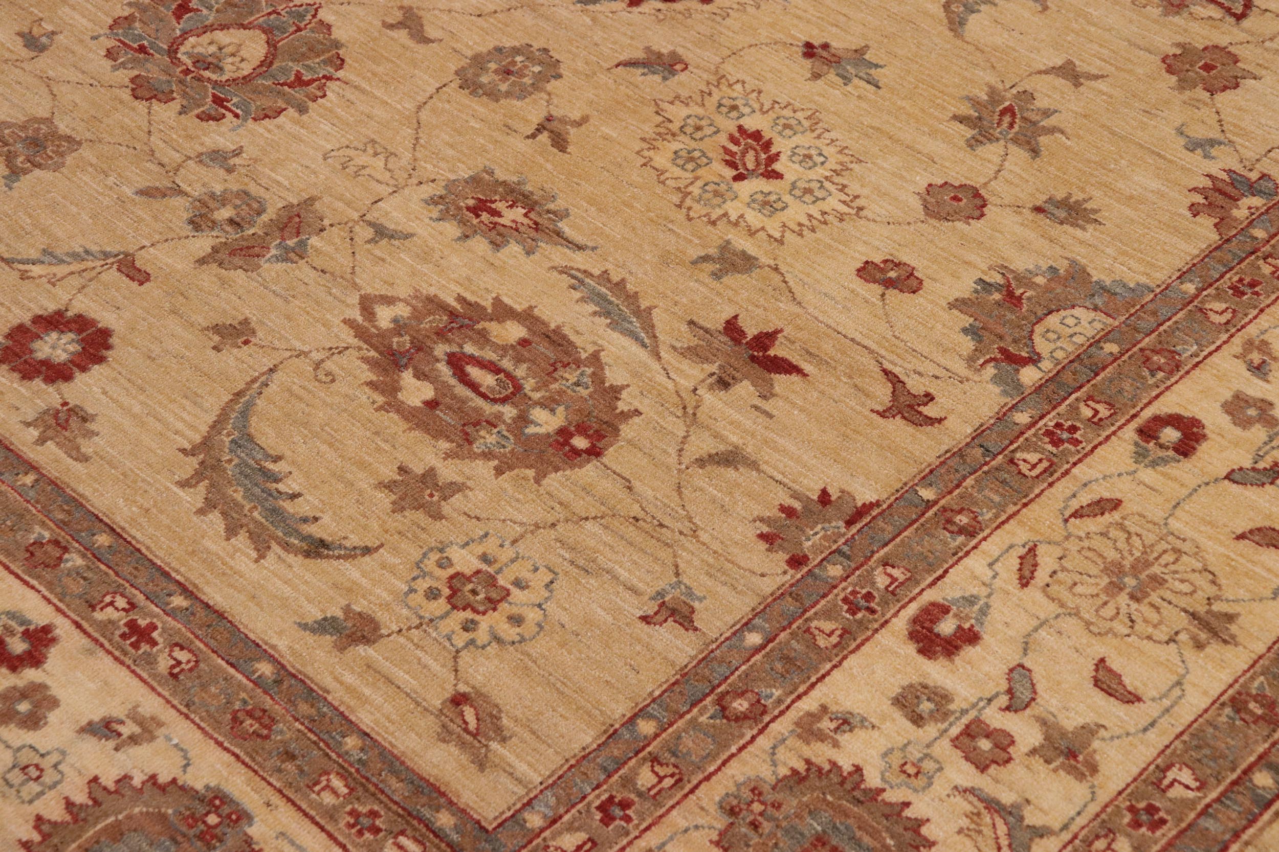 handmade Traditional Kafkaz Tan Beige Hand Knotted RECTANGLE 100% WOOL area rug 9x12