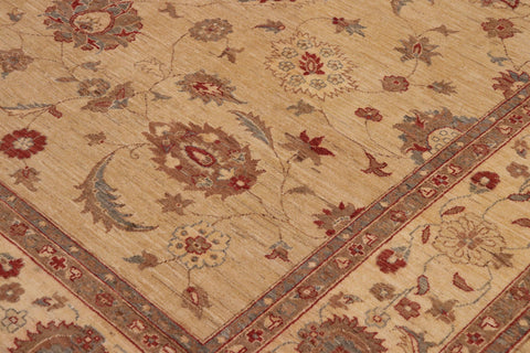 handmade Traditional Kafkaz Tan Beige Hand Knotted RECTANGLE 100% WOOL area rug 9x12