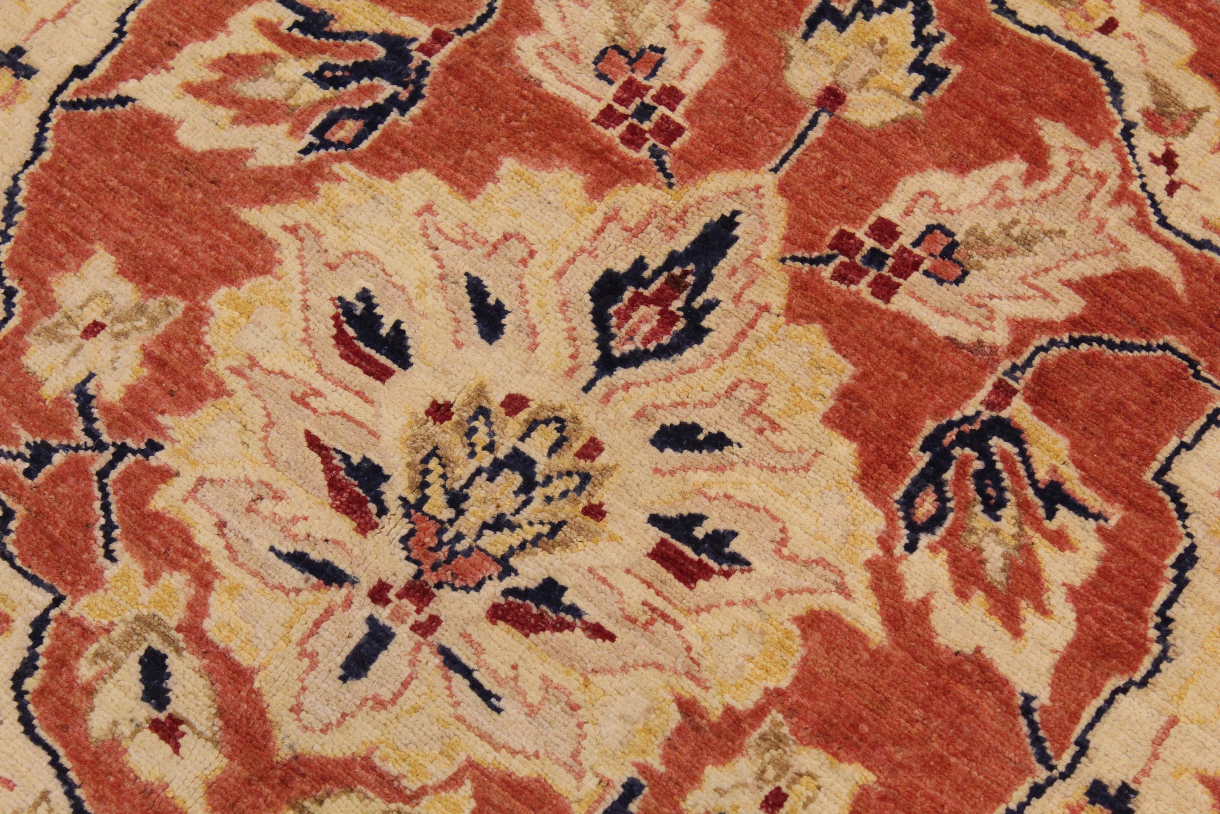 handmade Traditional Kafkaz Rust Blue Hand Knotted RECTANGLE 100% WOOL area rug 9x12
