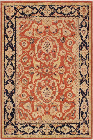 handmade Traditional Kafkaz Rust Blue Hand Knotted RECTANGLE 100% WOOL area rug 9X12