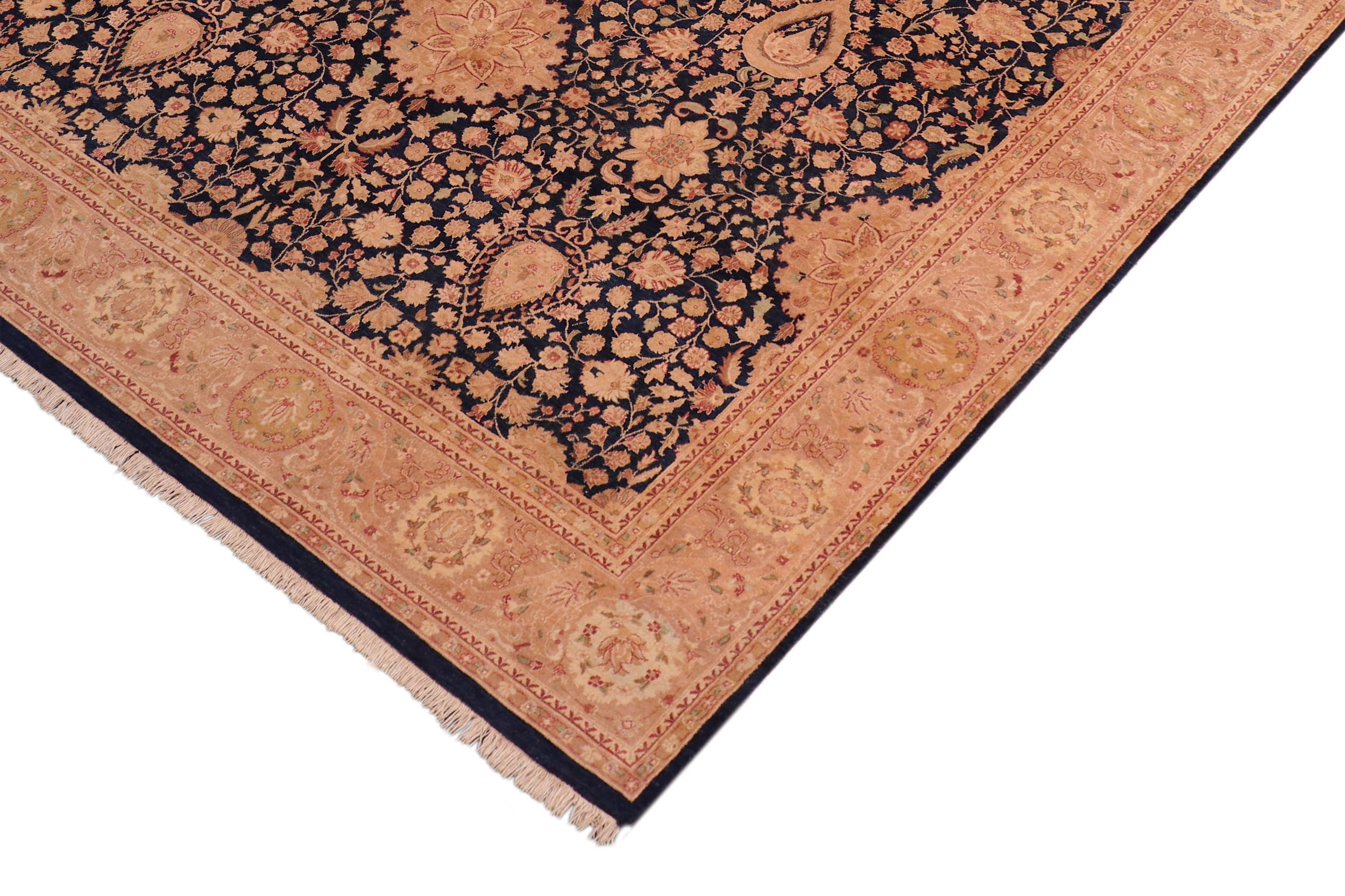 handmade Transitional Sultan Blue Tan Hand Knotted RECTANGLE 100% WOOL area rug 8 x 10