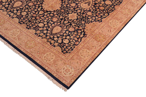handmade Transitional Sultan Blue Tan Hand Knotted RECTANGLE 100% WOOL area rug 8 x 10