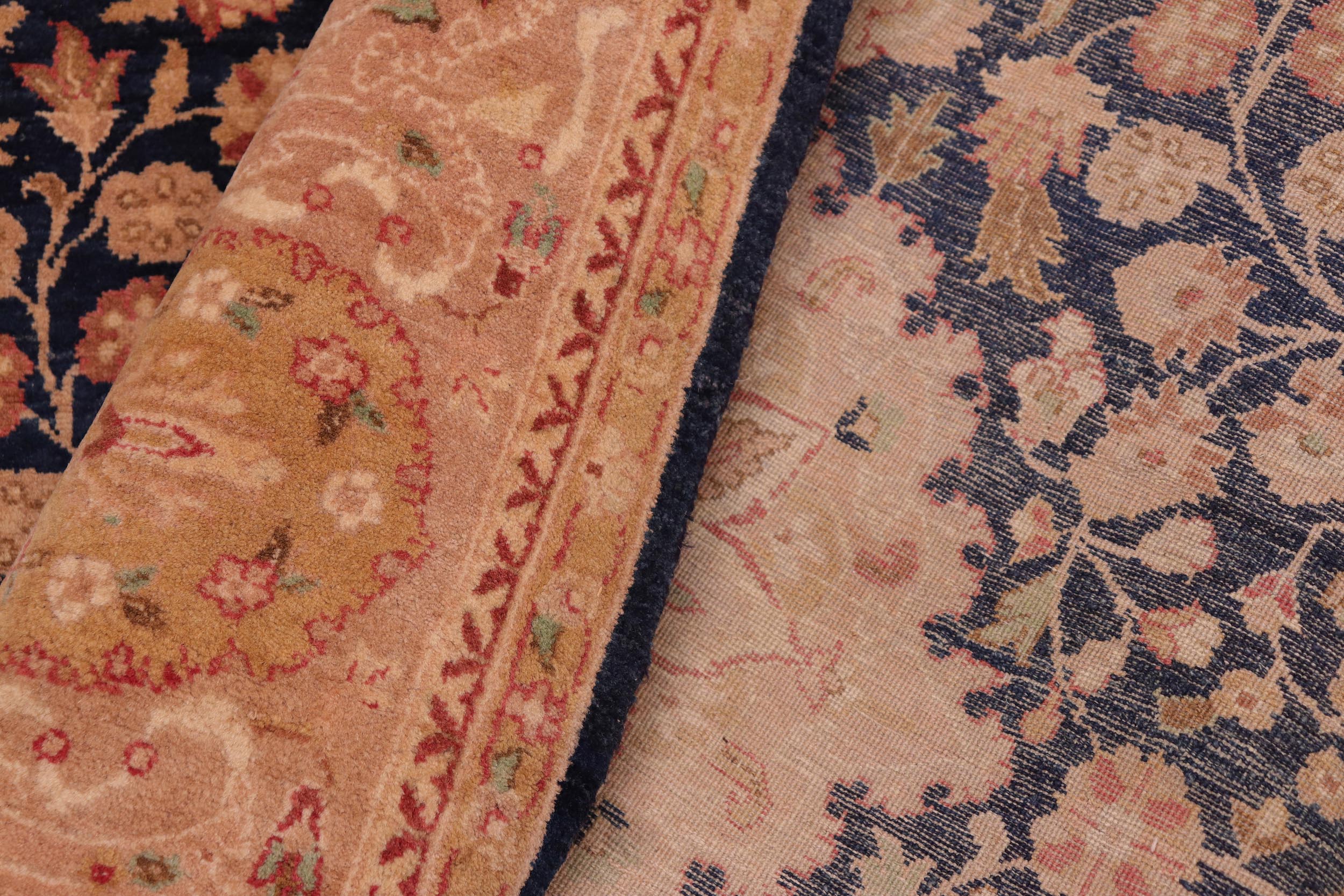 handmade Transitional Sultan Blue Tan Hand Knotted RECTANGLE 100% WOOL area rug 8 x 10