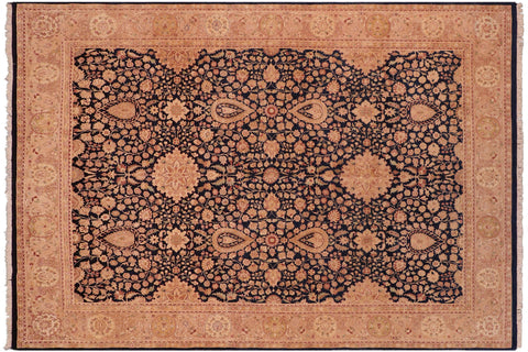 handmade Transitional Sultan Blue Tan Hand Knotted RECTANGLE 100% WOOL area rug 8 x 10