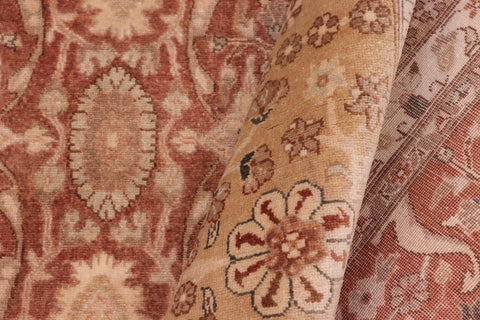 handmade Transitional Lahore Lt. Brown Gold Hand Knotted RECTANGLE 100% WOOL area rug 8' x 10'