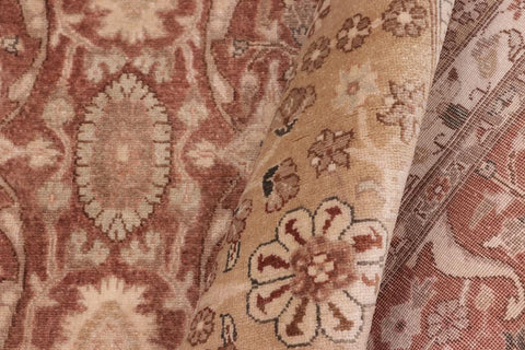 handmade Traditional Lahore Lt. Brown Gold Hand Knotted RECTANGLE 100% WOOL area rug 8'X10'