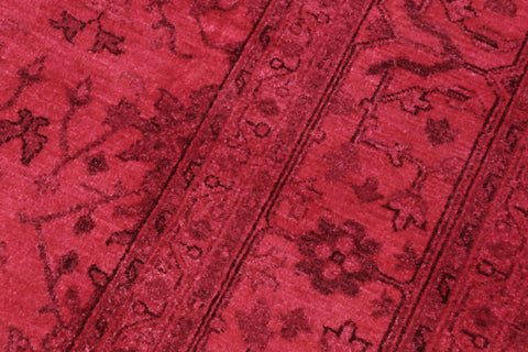handmade Over Dyed Kafkaz Hot Pink Hot Pink Hand Knotted RECTANGLE 100% WOOL area rug 8' x 10'