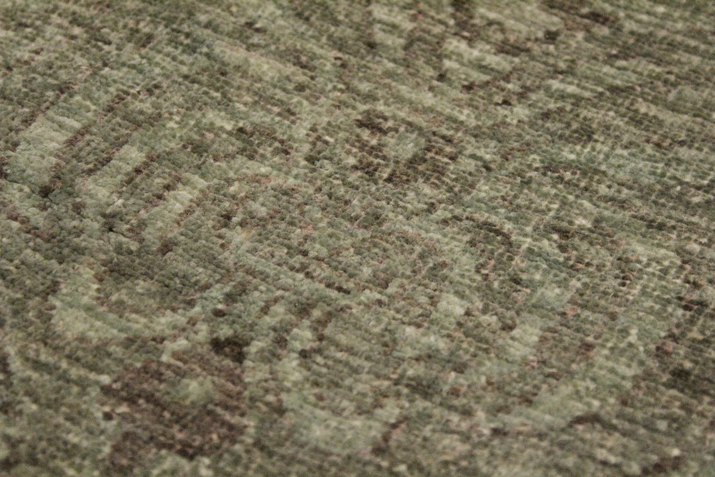 handmade Over Dyed Over Dyed Teal Green Red Hand Knotted RECTANGLE 100% WOOL area rug 8' x 10'