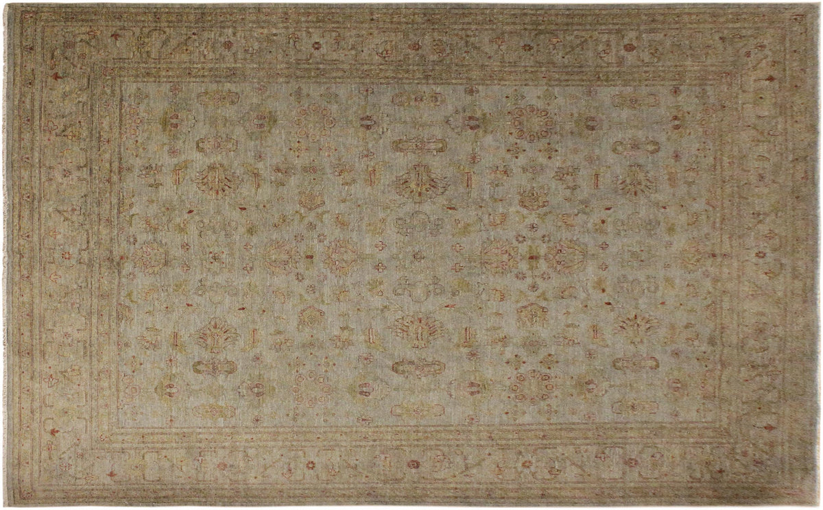 handmade Over Dyed Over Dyed Grayish Blu Gold Hand Knotted RECTANGLE 100% WOOL area rug 8' x 10'