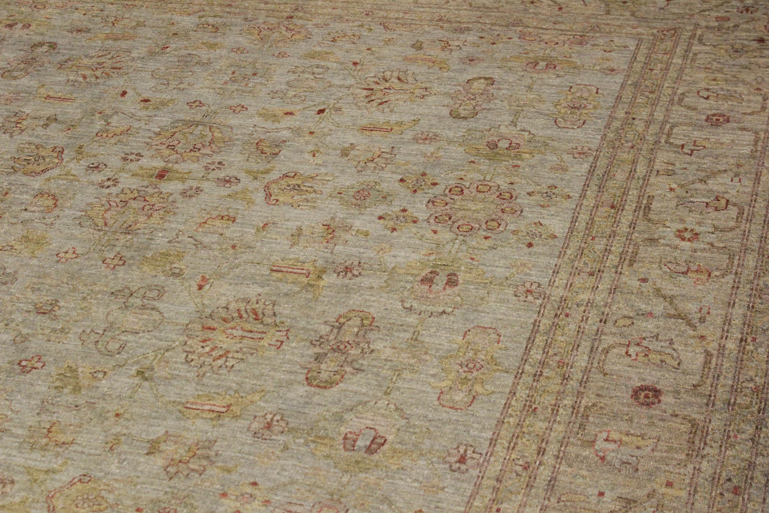 handmade Over Dyed Over Dyed Grayish Blu Gold Hand Knotted RECTANGLE 100% WOOL area rug 8' x 10'