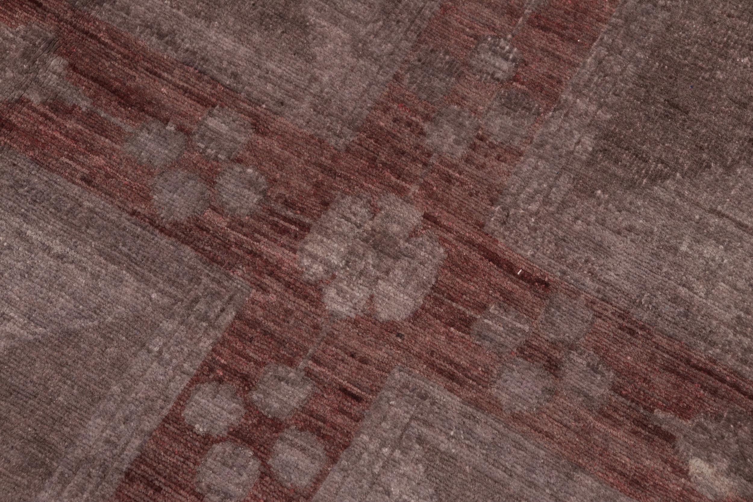 handmade Over Dyed Over Dyed Gray Red Hand Knotted RECTANGLE 100% WOOL area rug 8' x 10'