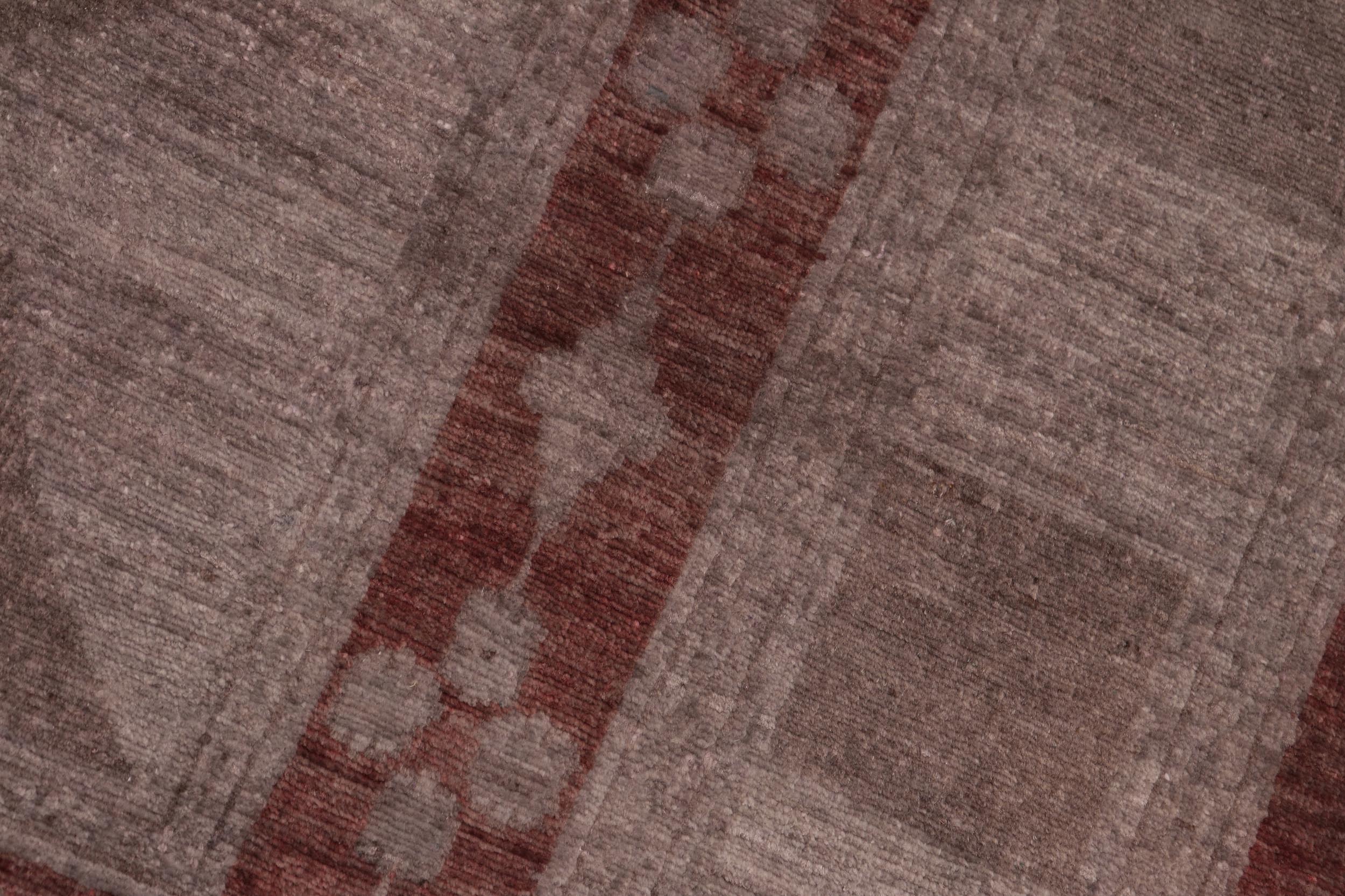 handmade Over Dyed Over Dyed Gray Red Hand Knotted RECTANGLE 100% WOOL area rug 8' x 10'