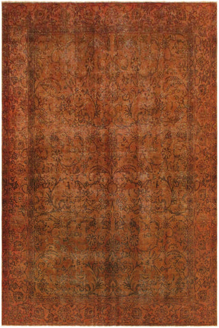 Vintage Distressed Persian Florenci Rust/Brown Wool Rug - 8'0''X11'2''