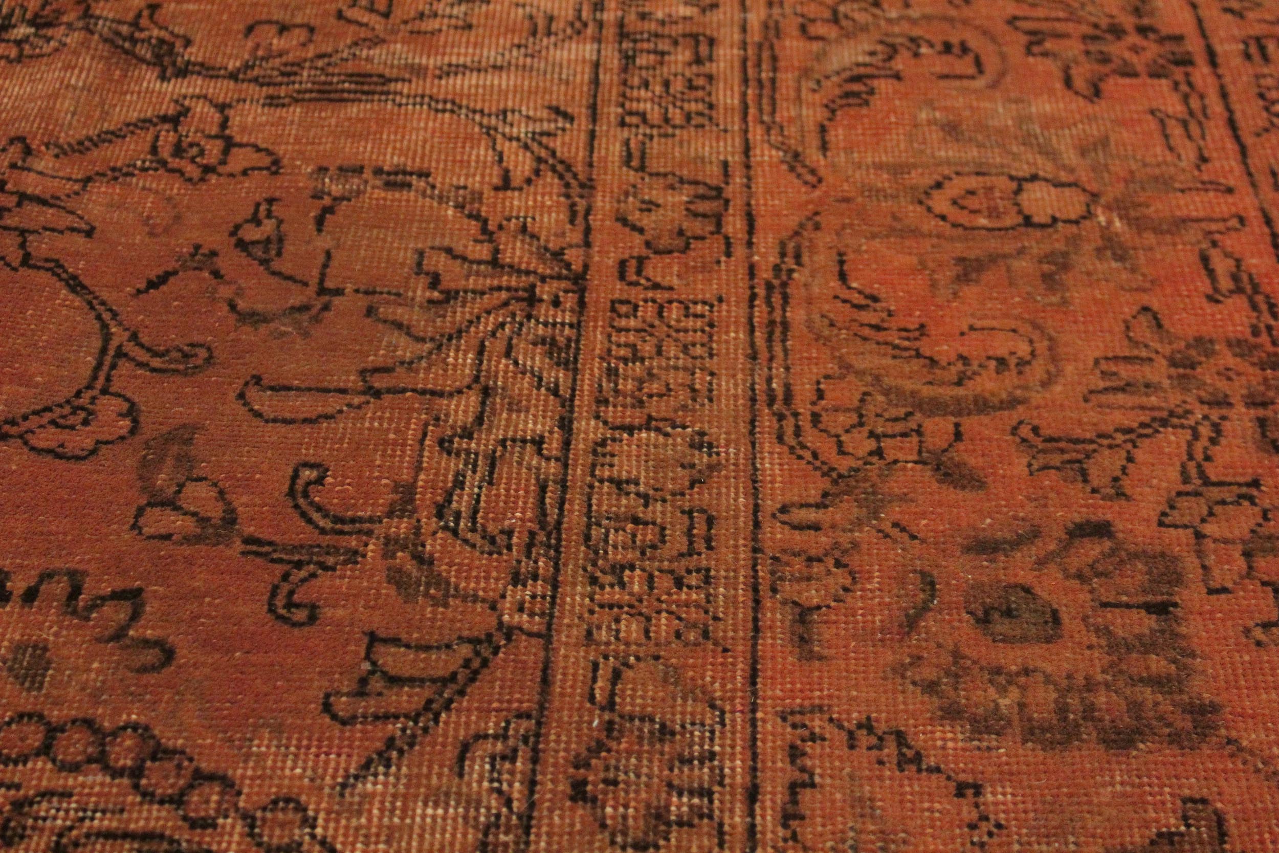 handmade Modern Vintage Rust Brown Hand Knotted RECTANGLE 100% WOOL area rug 8' x 11'