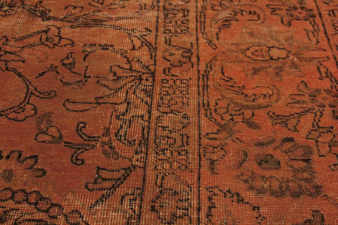 handmade Modern Vintage Rust Brown Hand Knotted RECTANGLE 100% WOOL area rug 8' x 11'