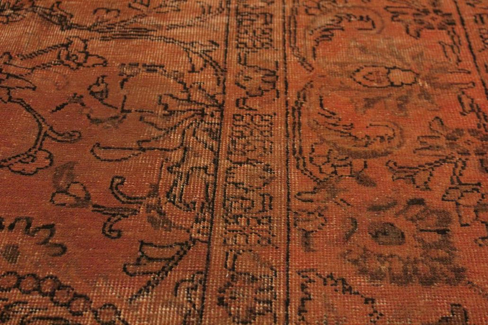 handmade Vintage Vintage Rust Brown Hand Knotted RECTANGLE 100% WOOL area rug 8x11