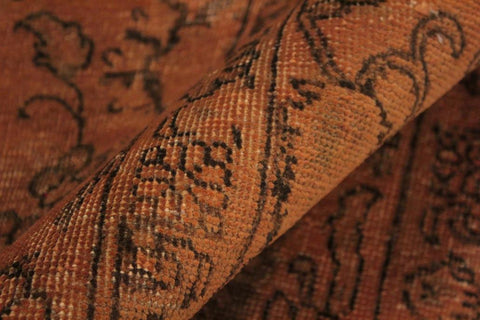 handmade Vintage Vintage Rust Brown Hand Knotted RECTANGLE 100% WOOL area rug 8x11