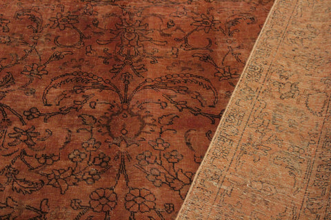 handmade Modern Vintage Rust Brown Hand Knotted RECTANGLE 100% WOOL area rug 8' x 11'