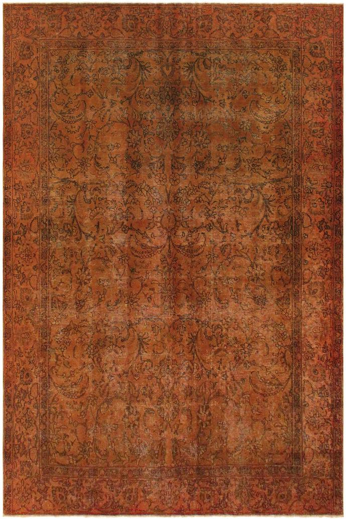 handmade Vintage Vintage Rust Brown Hand Knotted RECTANGLE 100% WOOL area rug 8x11