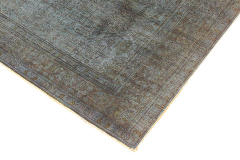 handmade Modern Vintage Blue Brown Hand Knotted RECTANGLE 100% WOOL area rug 8' x 11'