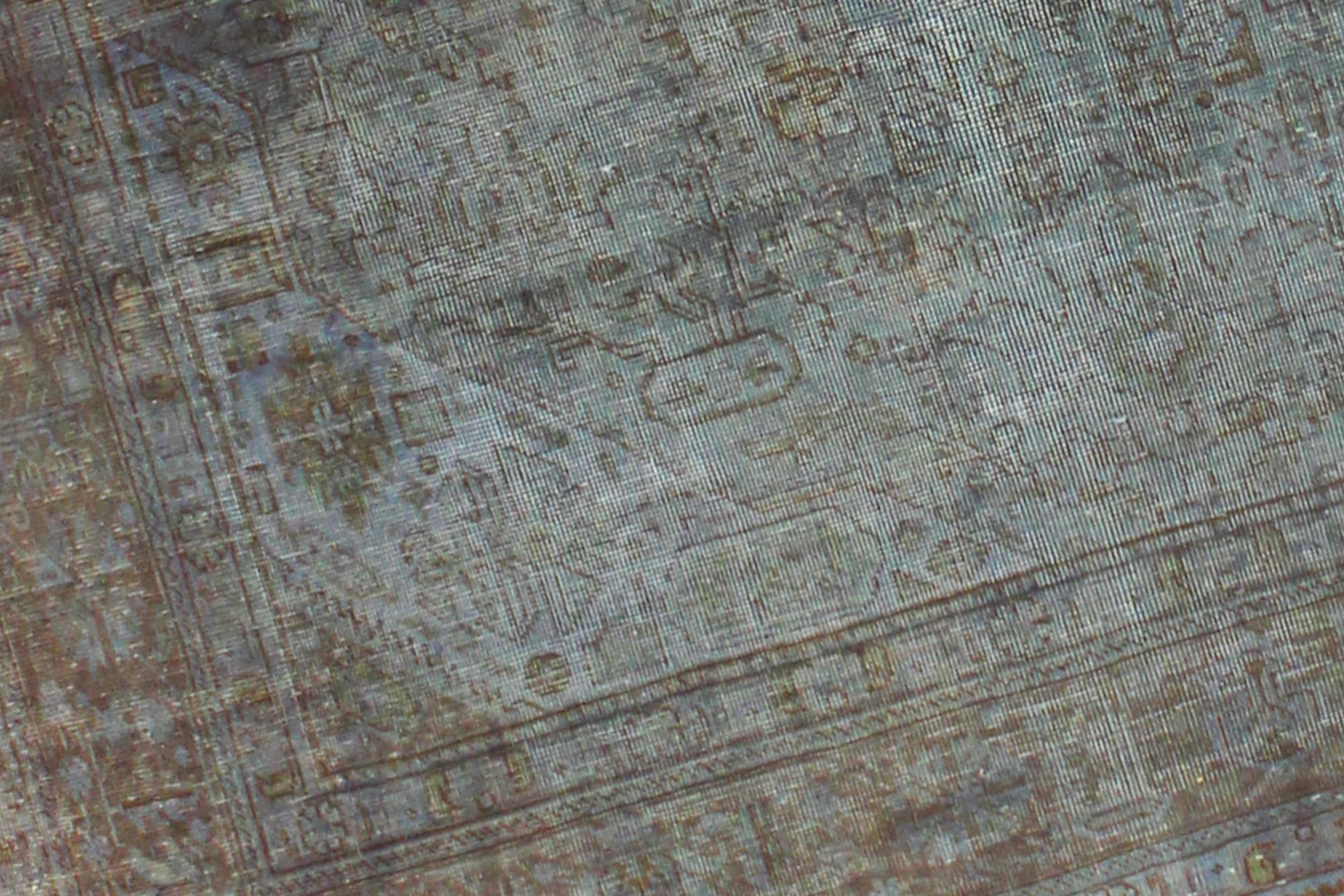 handmade Modern Vintage Blue Brown Hand Knotted RECTANGLE 100% WOOL area rug 8' x 11'