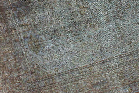 handmade Modern Vintage Blue Brown Hand Knotted RECTANGLE 100% WOOL area rug 8' x 11'