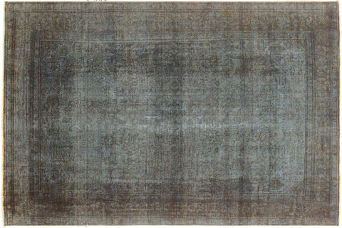 handmade Modern Vintage Blue Brown Hand Knotted RECTANGLE 100% WOOL area rug 8' x 11'