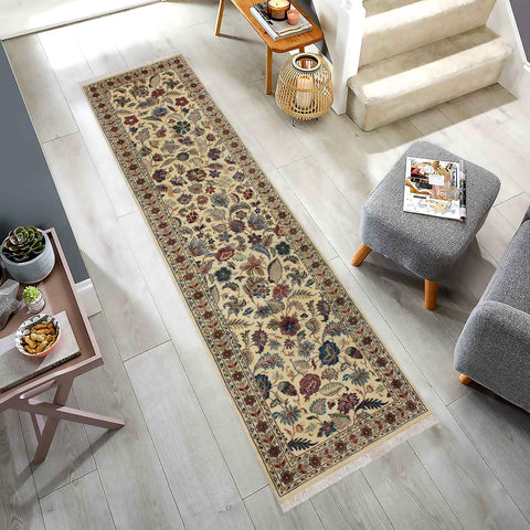 handmade Traditional Gulberg Beige Green Hand Knotted RUNNER 100% WOOL area rug 3' x 10'