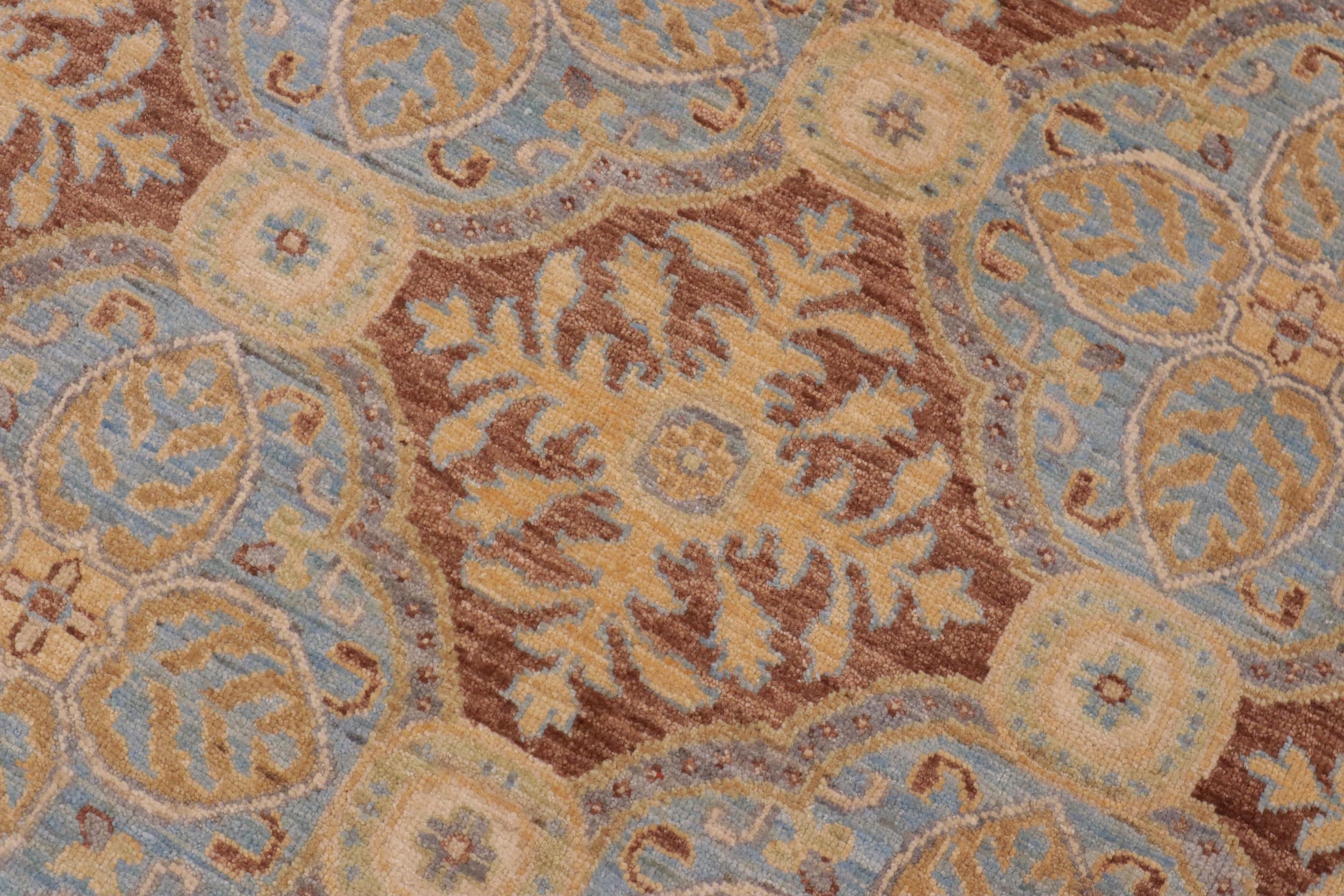 handmade Transitional Kafkaz Lt. Blue Brown Hand Knotted RECTANGLE 100% WOOL area rug 9' x 12'