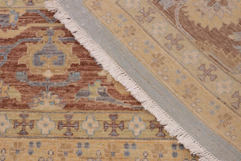 handmade Transitional Kafkaz Lt. Blue Brown Hand Knotted RECTANGLE 100% WOOL area rug 9' x 12'