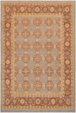 handmade Transitional Kafkaz Lt. Blue Brown Hand Knotted RECTANGLE 100% WOOL area rug 9 x 12