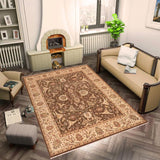 handmade Traditional Kafkaz Brown Beige Hand Knotted RECTANGLE 100% WOOL area rug 8 x 12