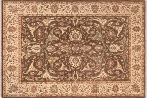handmade Traditional Kafkaz Brown Beige Hand Knotted RECTANGLE 100% WOOL area rug 8x12